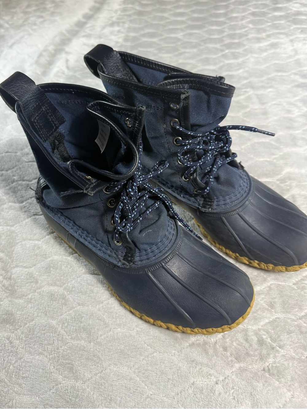 Vintage L.L. Bean Duck Boots Kids 4M USA Maine Navy Fit Womens 5.5-6 Rain